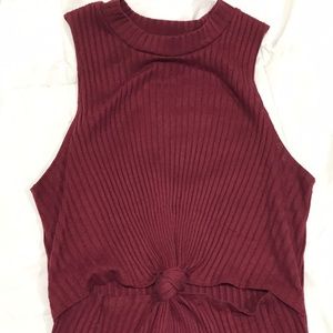 Maroon cut out dress